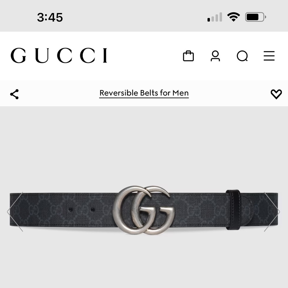 New Gucci reversible black and print.